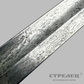 фото — шпага прусская пехотная офицерская с украшенным клинком, 19 век